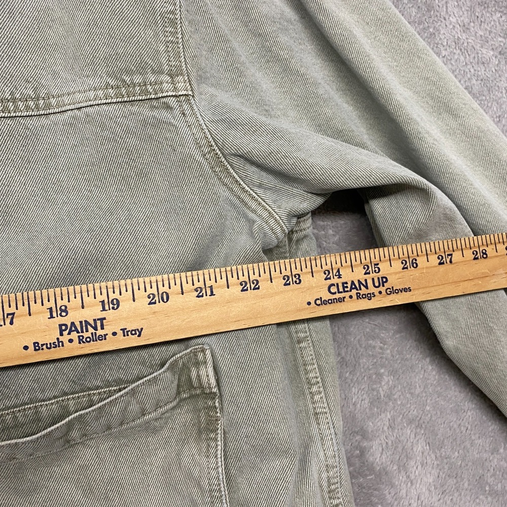 Madewell Jacket Womens Extra Large Green Garment Dyed Denim Patch Pocket Trucker - Picture 3 of 11